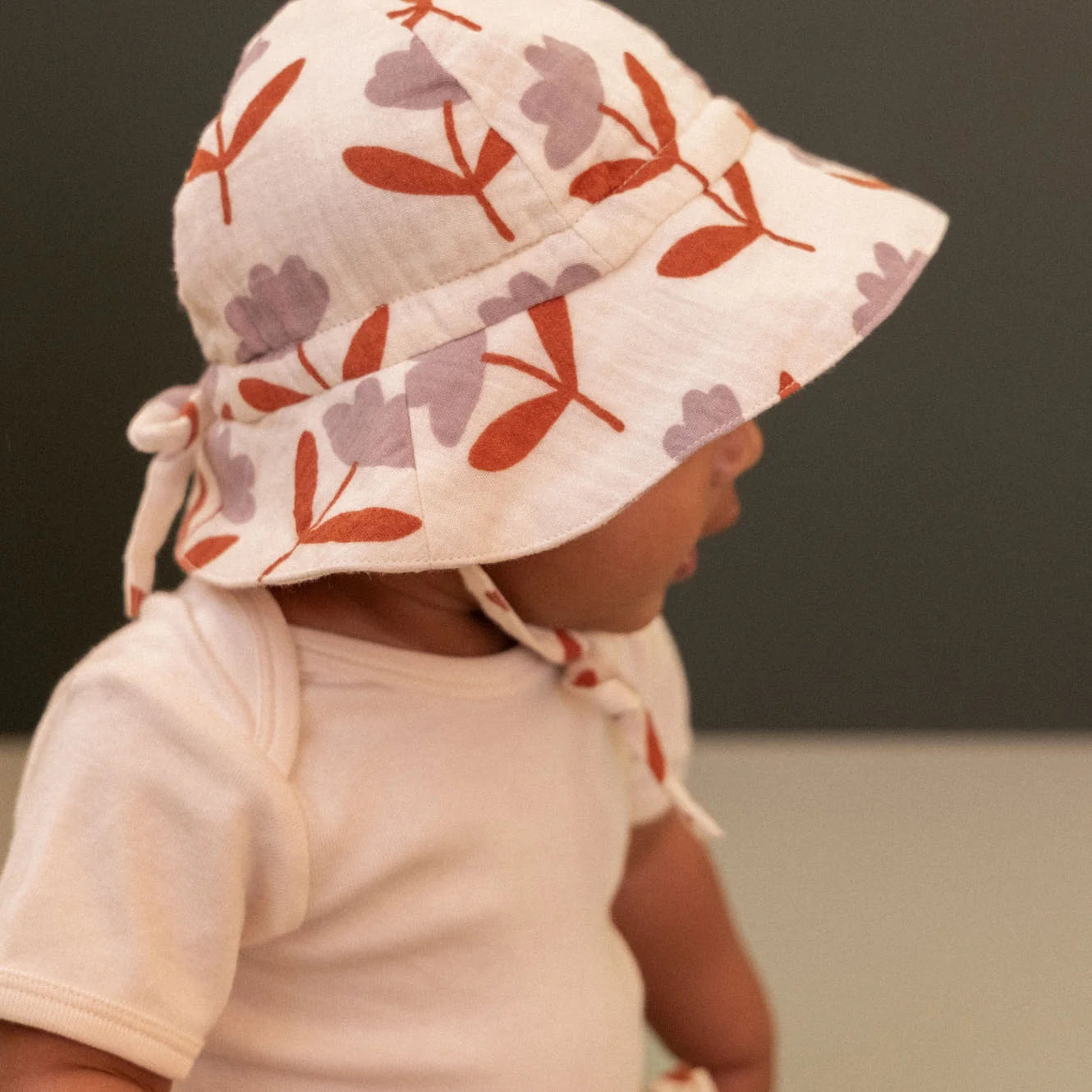 MUSLIN SUNHAT - Fleurette Print | Nature Baby