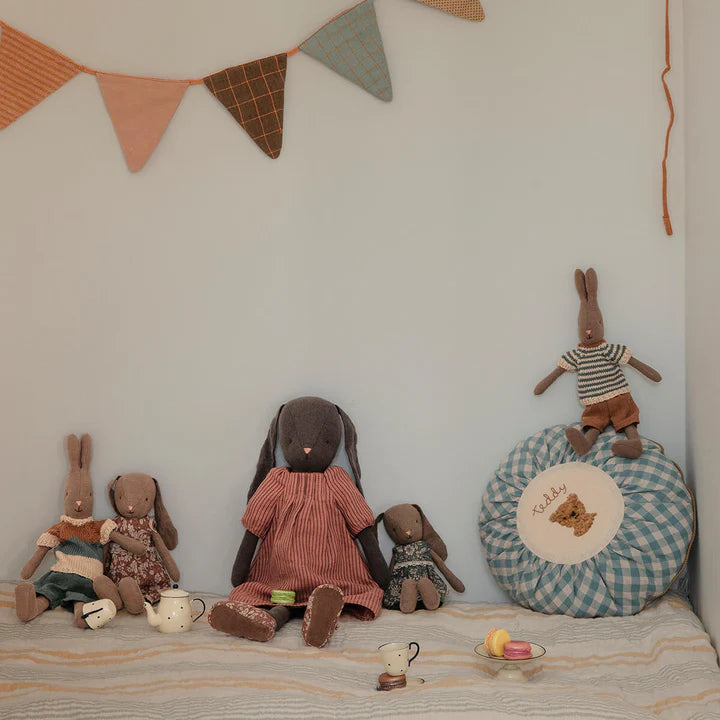 Bunny Size 1 Brown - Blue Dress | Maileg