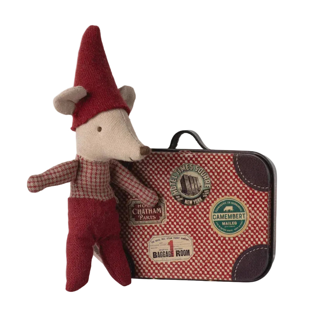 Christmas Mouse Baby in Suitcase | Maileg
