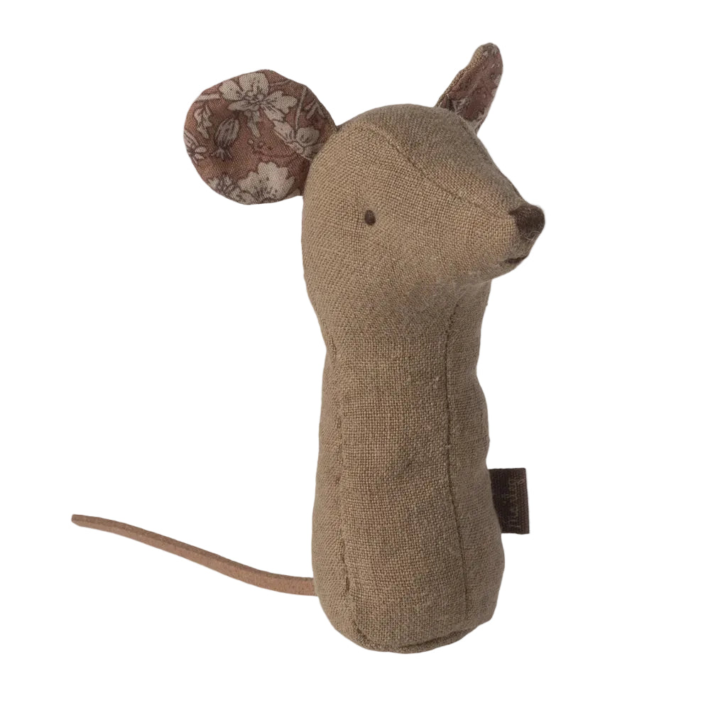 Lullaby Friends Mouse Rattle - Light Umber | Maileg