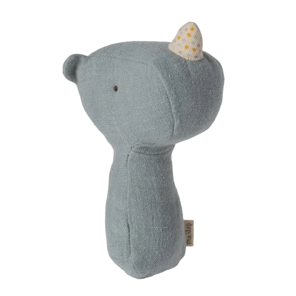 Lullaby Friends Rhino Rattle - Dusty Blue | Maileg