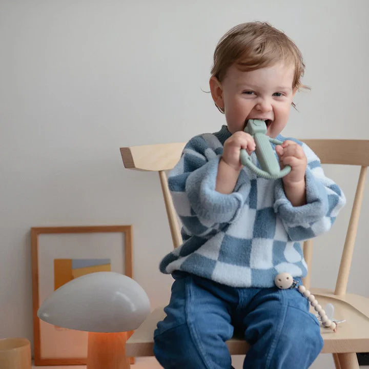 Robot Rattle Teether - Cambridge Blue | Mushie