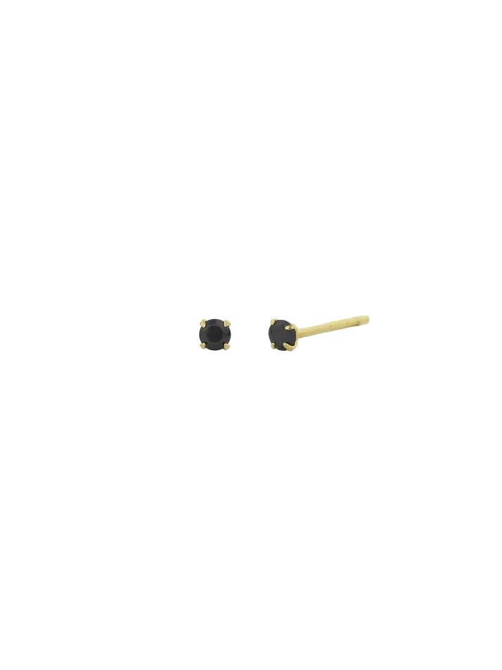 Mini Rock Studs Black - Gold | Sophie Store