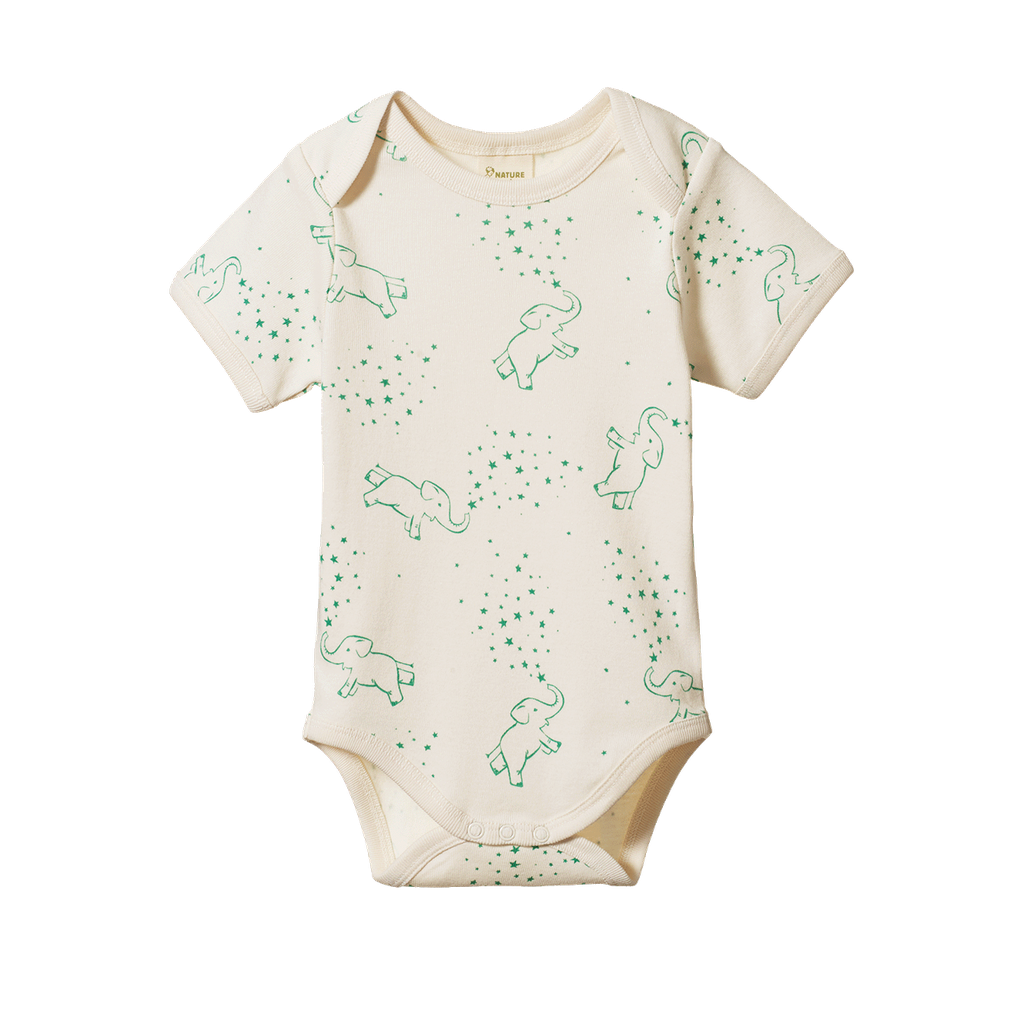 SHORT SLEEVE BODYSUIT. Fairground  Print | Nature Baby
