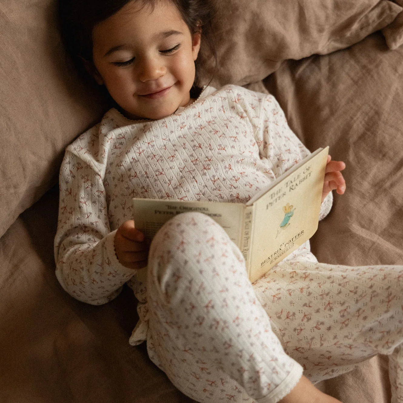 2PC LONG SLEEVE PYJAMA SET POINTELLE - Dandelion Print | Nature Baby