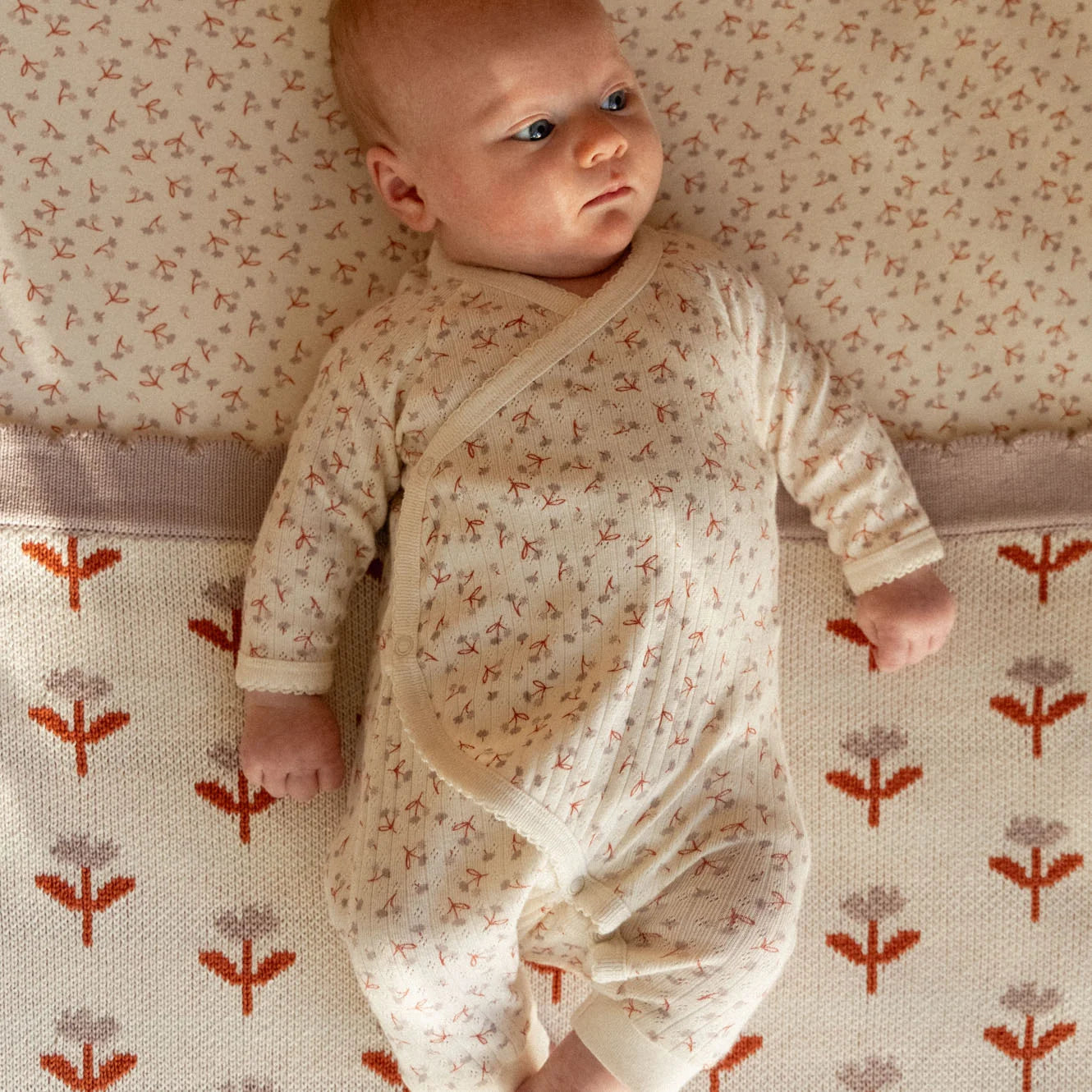 KIMONO STRETCH & GROW POINTELLE - Dandelion Print | Nature Baby