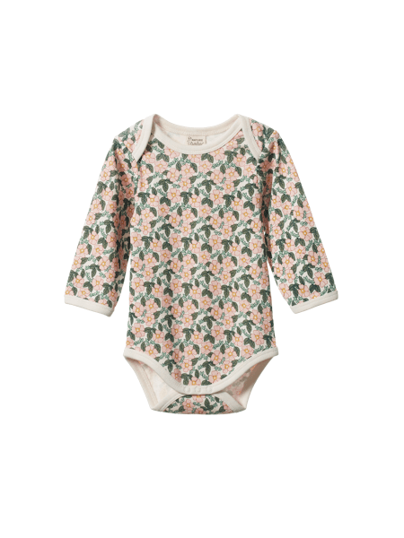 LONG SLEEVE BODYSUIT - Garland Print | Nature Baby