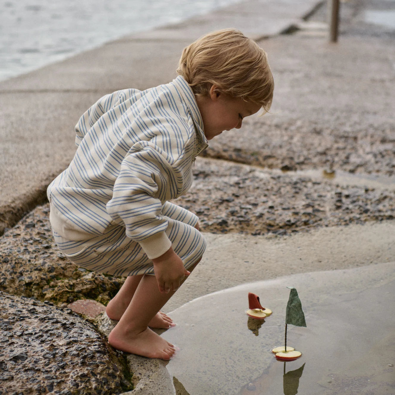 JIMMY SHORTS SWEATSHIRTING - Stripe Trio | Nature Baby