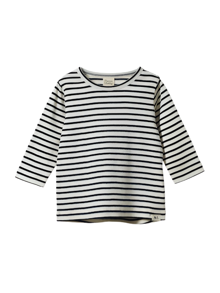 Long Sleeve River Tee Navy Sailor Stripe |Nature Baby