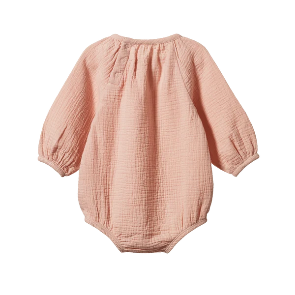 MEADOW BODYSUIT MUSLIN - Rose Dust | Nature Baby