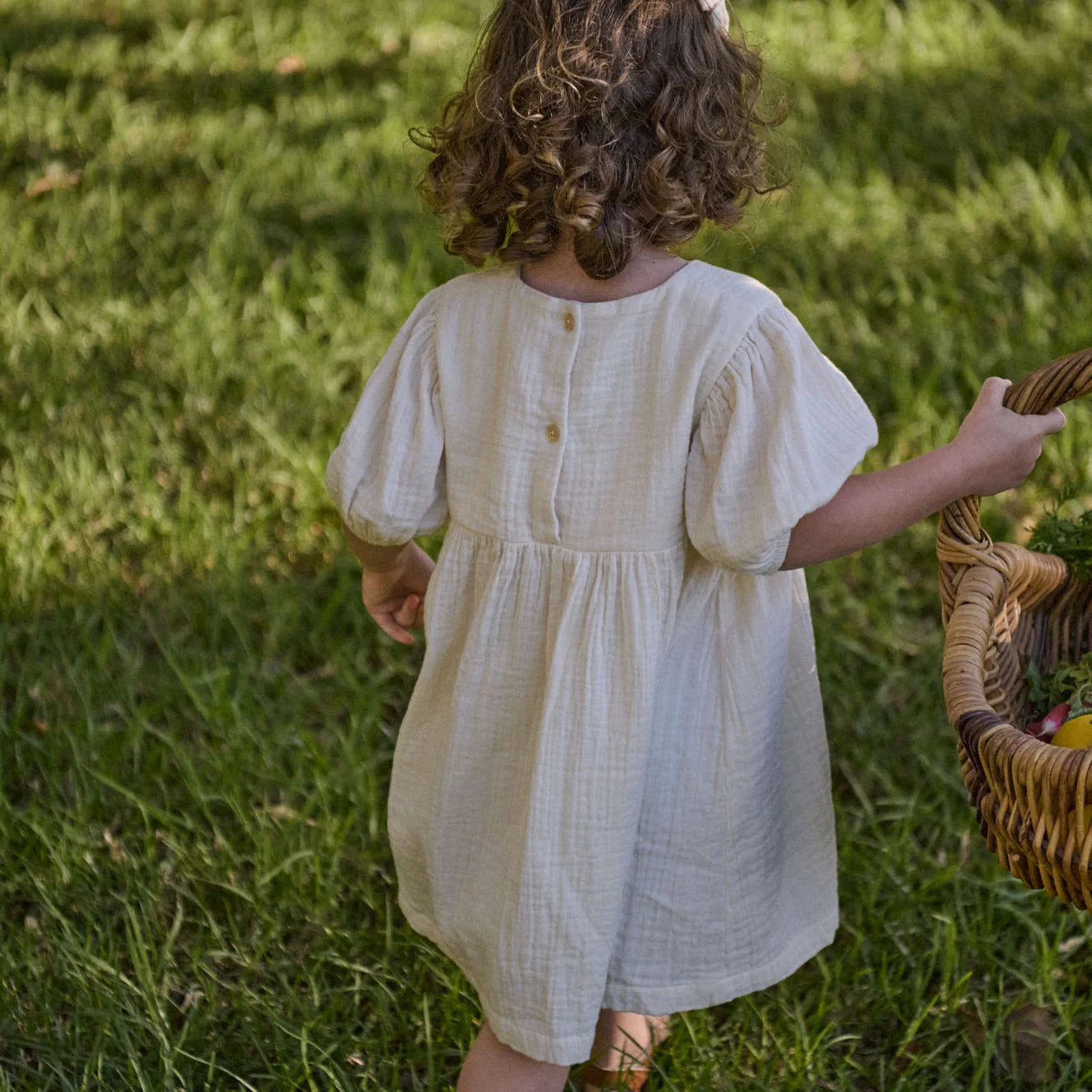 ALBERTINE DRESS MUSLIN - Natural | Nature Baby