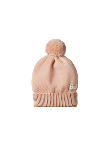 Alpine Pom Pom Beanie Rose Dust| Nature Baby