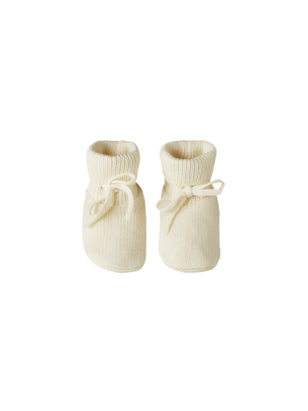 Merino Wool Knit Drawstring Booties Natural |Nature Baby