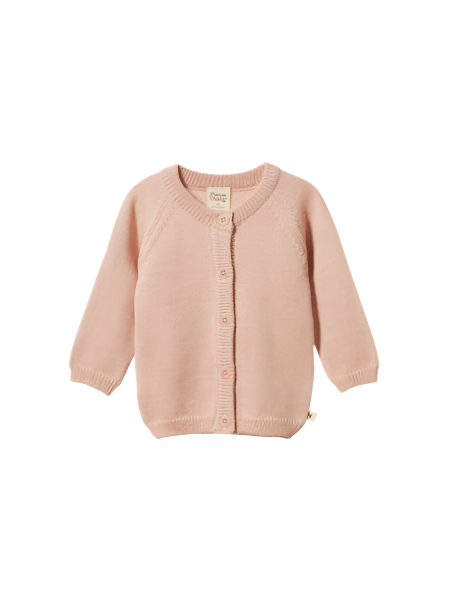 Merino Wool Knit Cardigan Rose Dust |Nature Baby