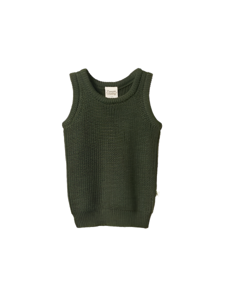 Merino Wool Knit Vest Thyme Chunky Knit |Nature Baby