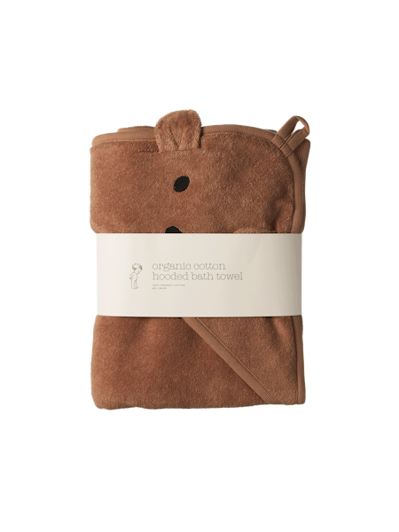 BEAR HOODED TOWEL - Hazelnut | Nature Baby