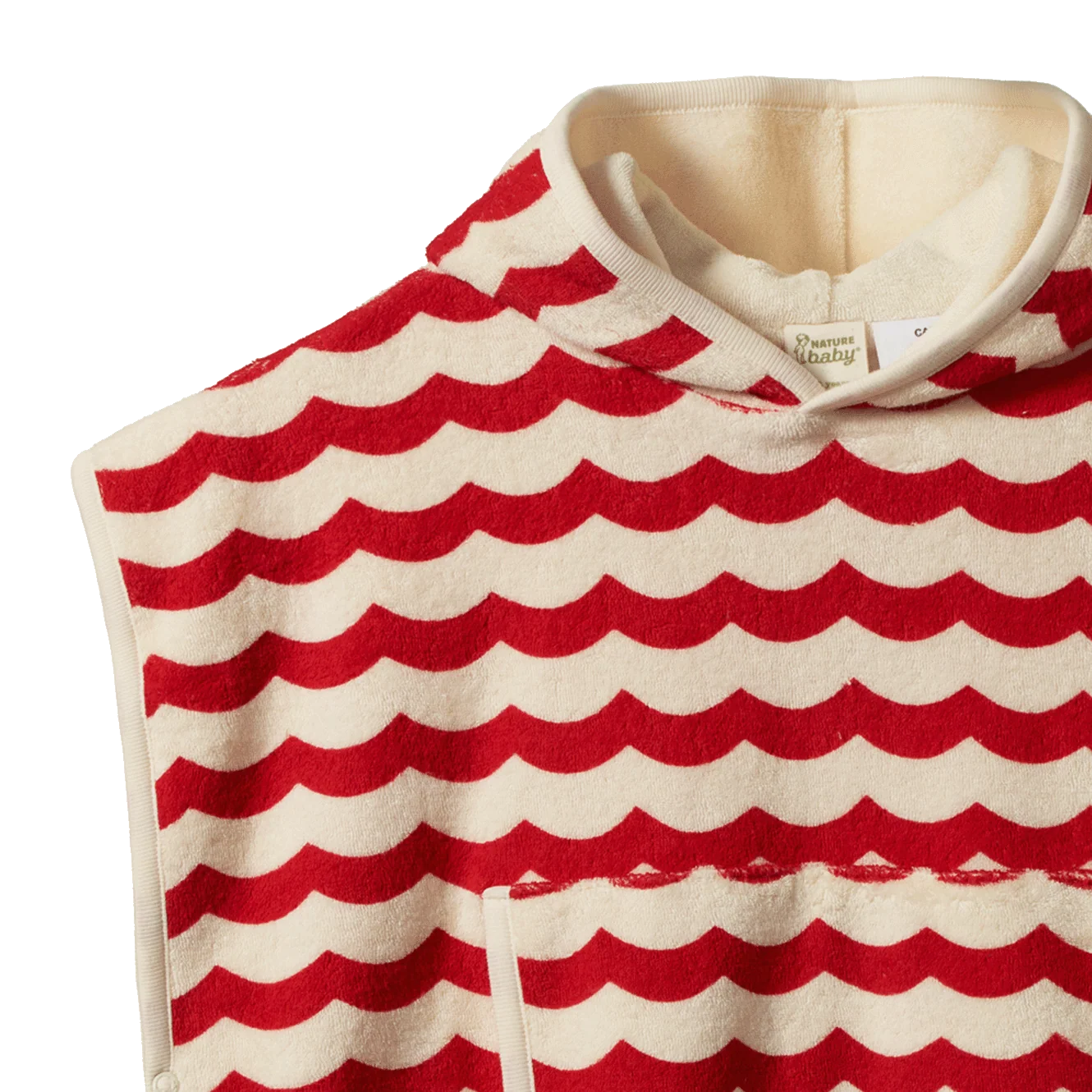 PONCHO TOWEL - Waves Red Print | Nature Baby
