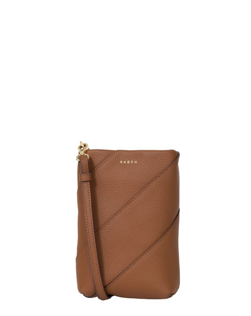 Maggie Crossbody | Tan Bias | Saben