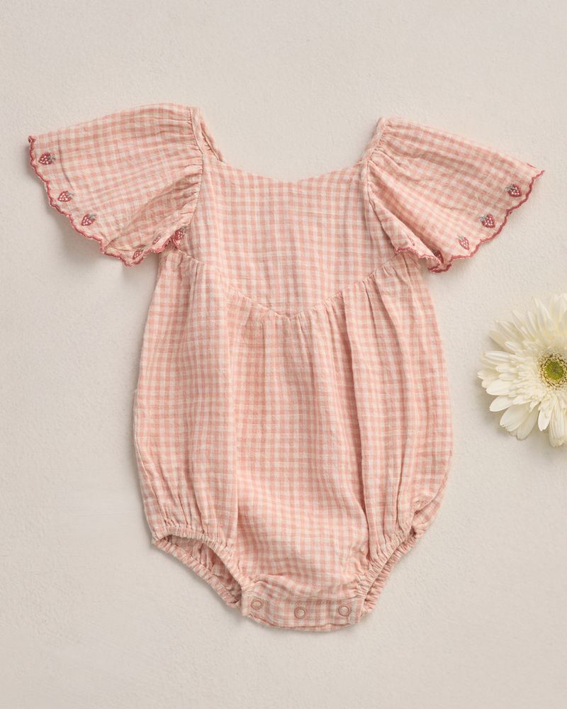Roxy Romper || Petal Gingham - Petal | Rylee + Cru