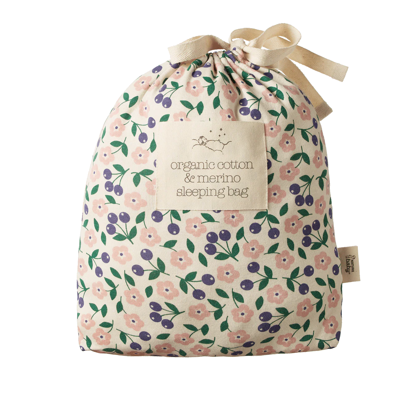 ORGANIC COTTON & MERINO SLEEPING BAG - Grande Briarwood Print 3-24M | Nature Baby