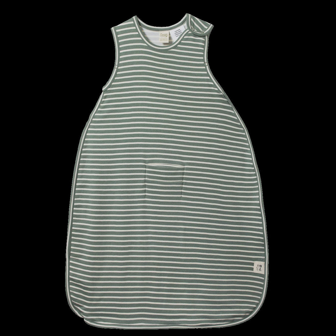 ORGANIC COTTON & MERINO SLEEPING BAG - Nettle Twin Stripe 3-24M | Nature Baby