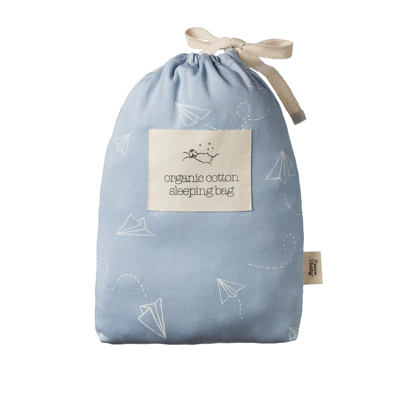 ORGANIC COTTON SLEEPING BAG - Paper Planes Print, 3-24M | Nature Baby