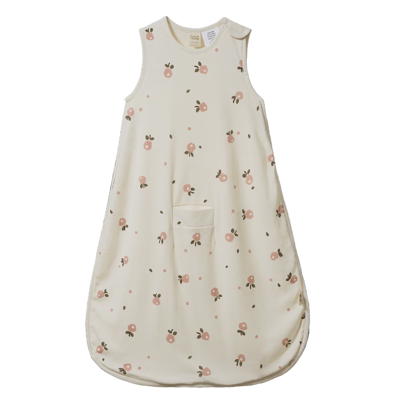 Organic Cotton Sleeping Bag | Posey Blossom Rose Print | Nature Baby