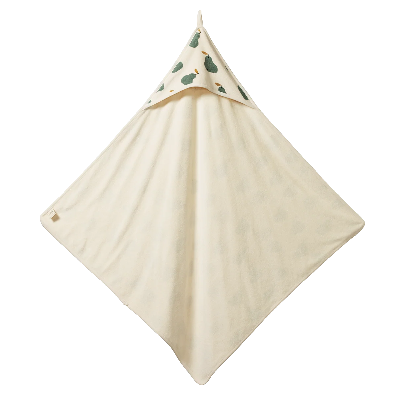 COTTON HOODED TOWEL - Pear Print | Nature Baby