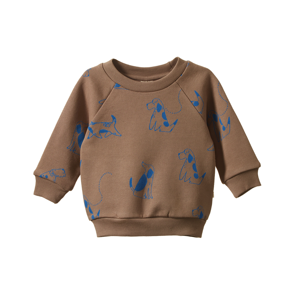 EMERSON SWEATER - Dog Walks Print | Nature Baby