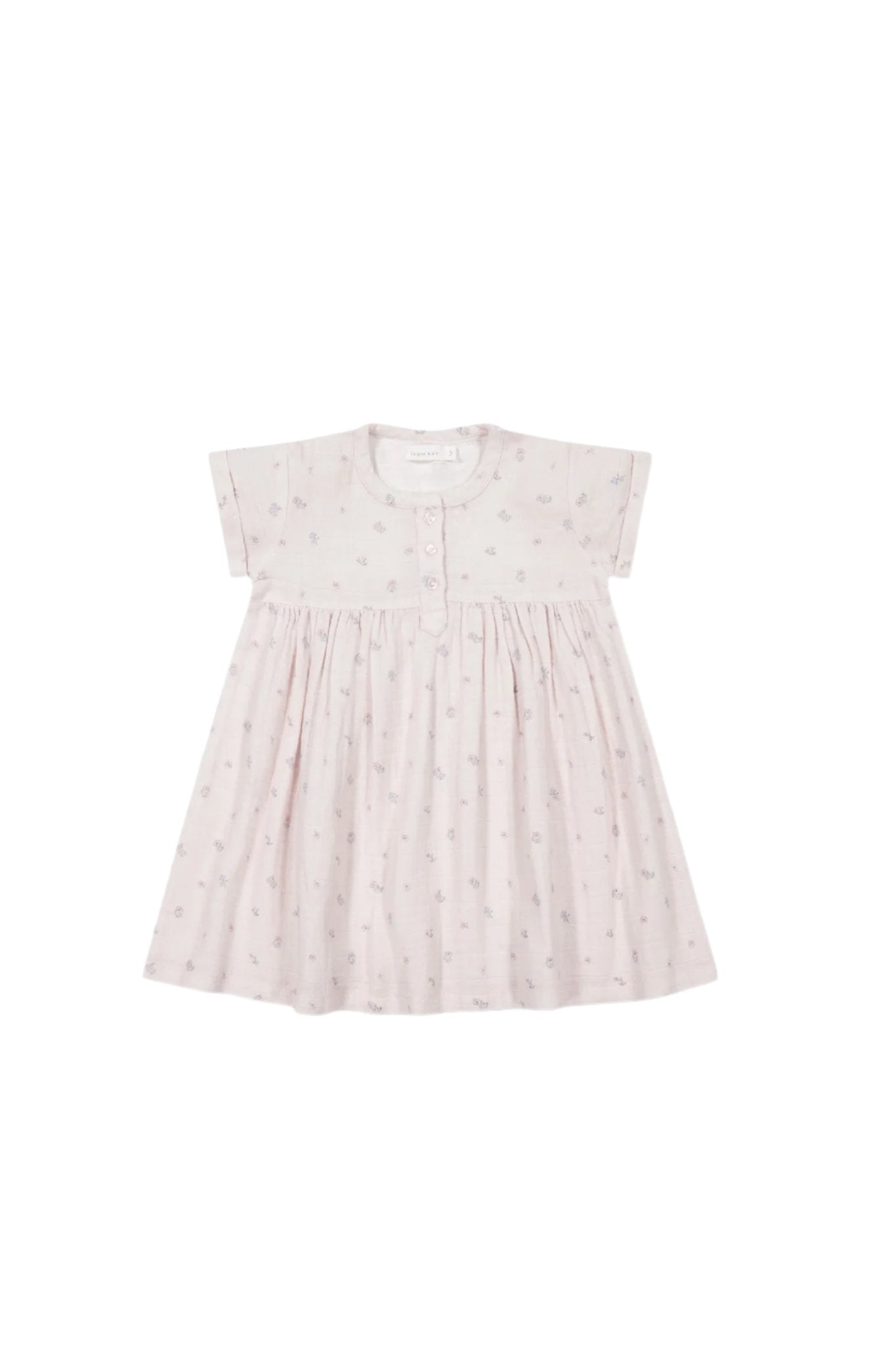 Organic Cotton Muslin Short Sleeve Dress - Meredith Violet | Jamie Kay