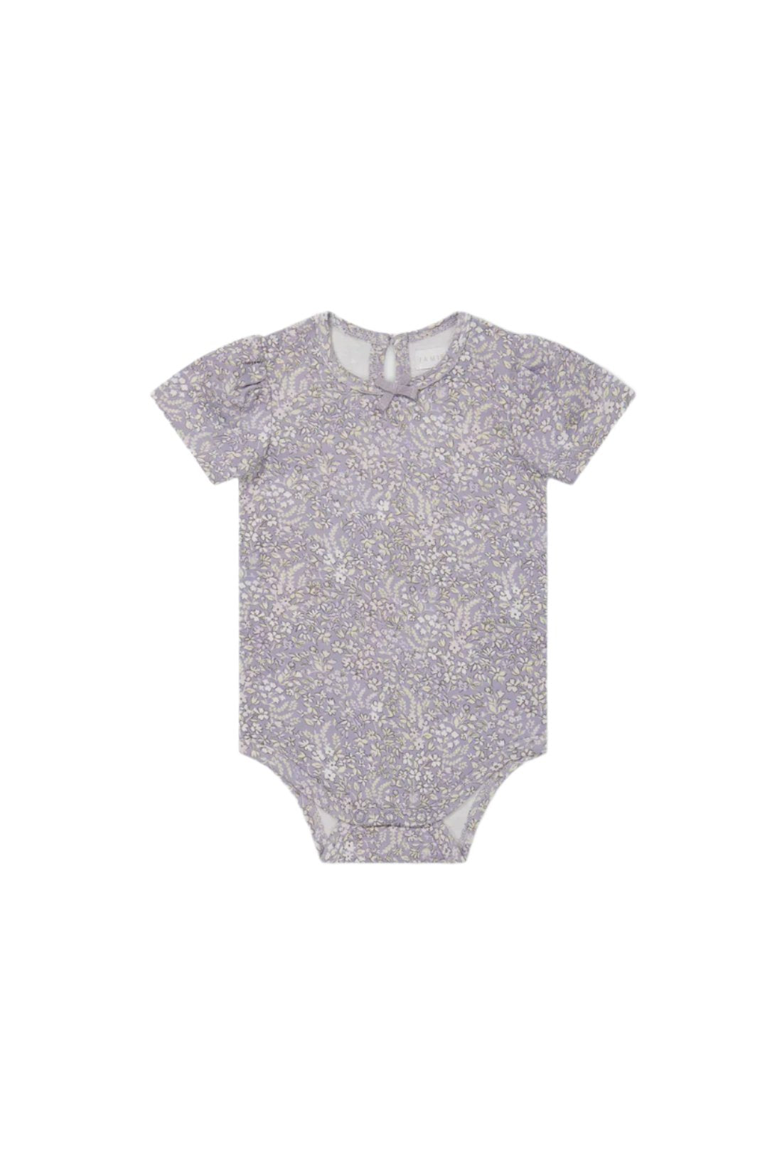 Organic Cotton Cap Sleeve Bodysuit - April Lilac | Jamie Kay