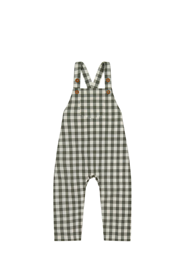 Organic Cotton Kingston Overall - Gingham Grape Leaf| Jamie Kay