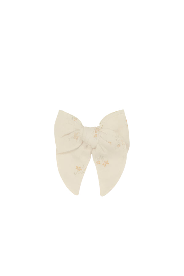 Organic Cotton Muslin Bow - Pauline Chamomile | Jamie Kay