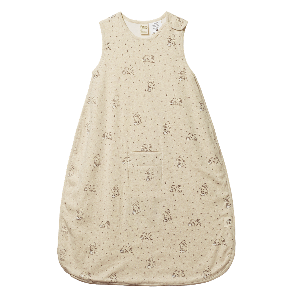 ORGANIC COTTON & MERINO SLEEPING BAG - Bramble Burrow Sleep Print - 3-24M | Nature Baby