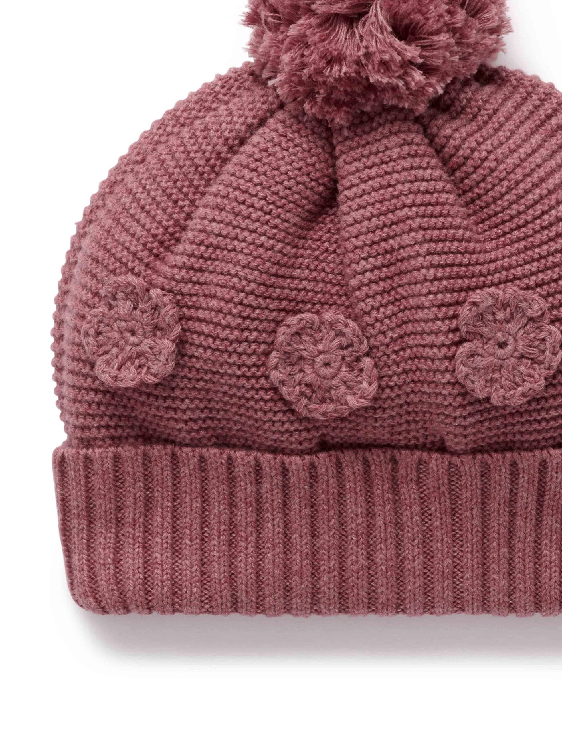 Crochet Flower Beanie - Toadstool Melange | Purebaby