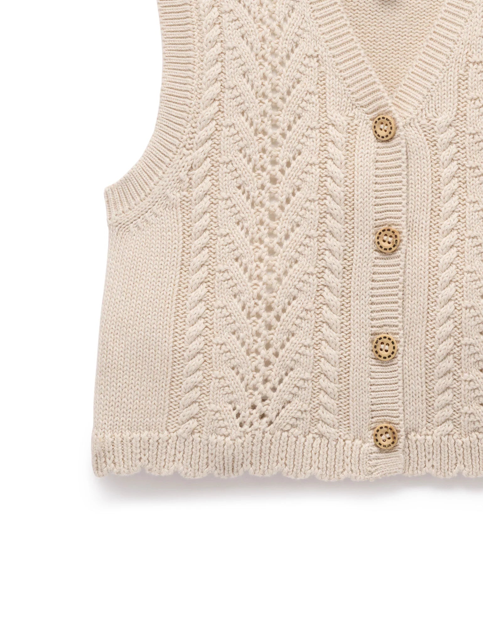 Knitted Vest - Wheat Melange | Purebaby