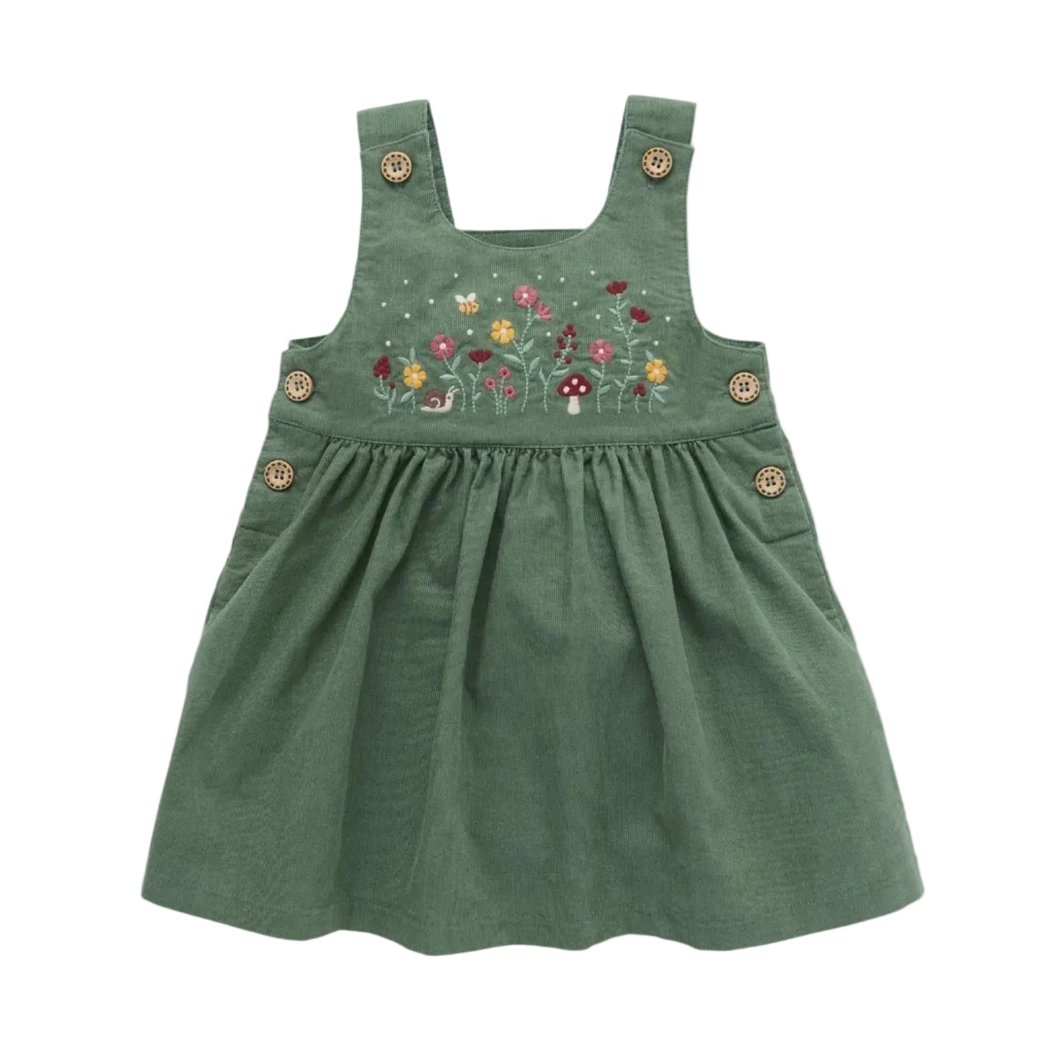 Embroidered Corduroy Pinnie | Purebaby