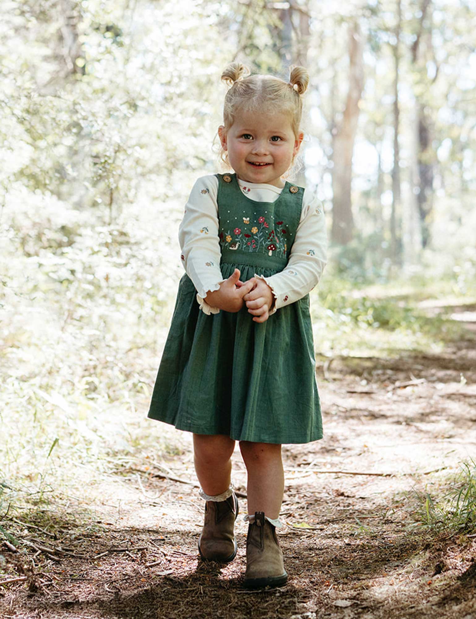 Embroidered Corduroy Pinnie | Purebaby