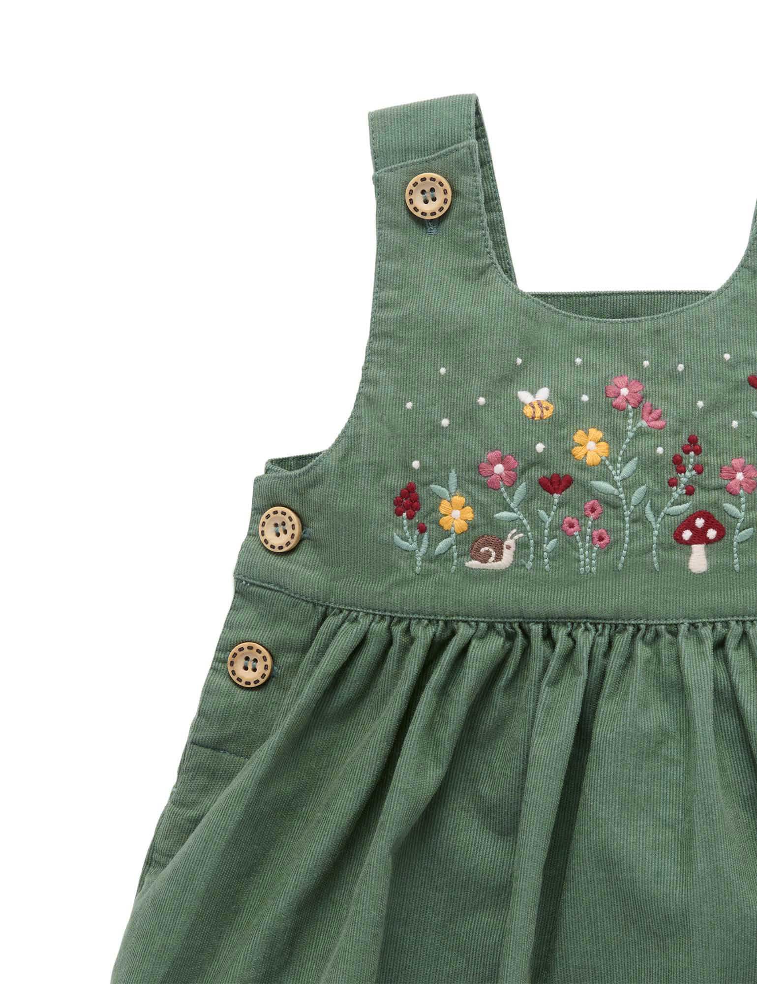 Embroidered Corduroy Pinnie | Purebaby