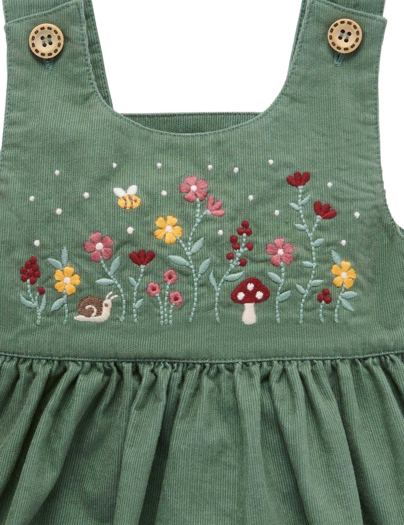 Embroidered Corduroy Pinnie | Purebaby