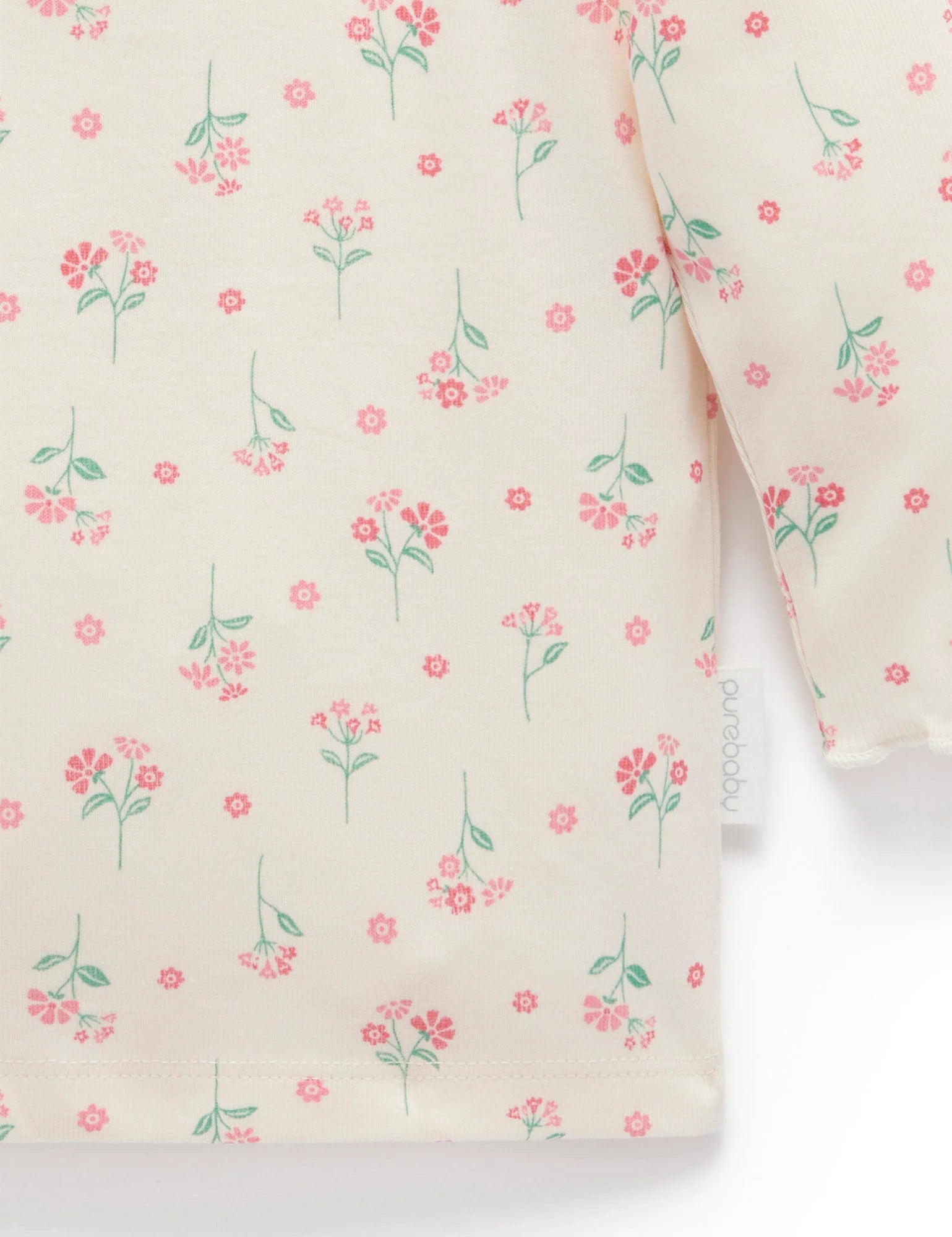 Pointelle Rib Layering Top - Woodland Flower Print | Purebaby