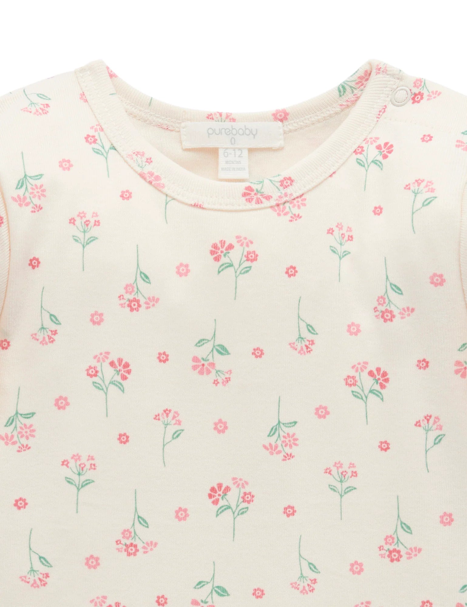 Pointelle Rib Layering Top - Woodland Flower Print | Purebaby