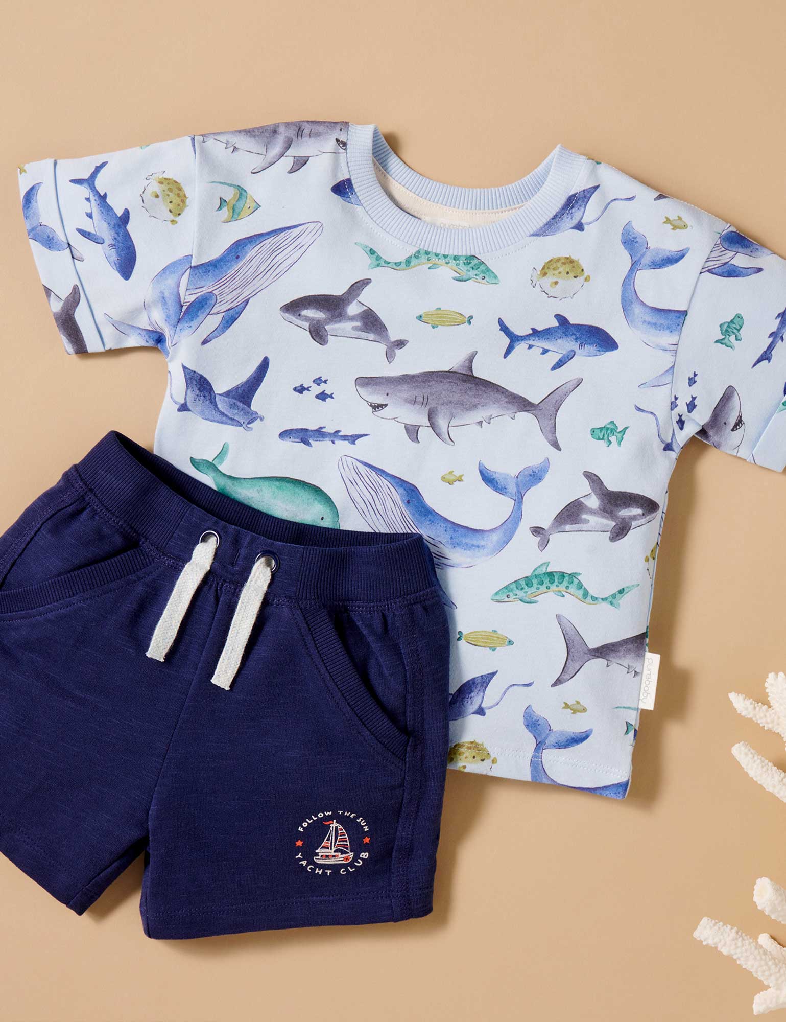 SHARK RELAXED TEE | Purebaby