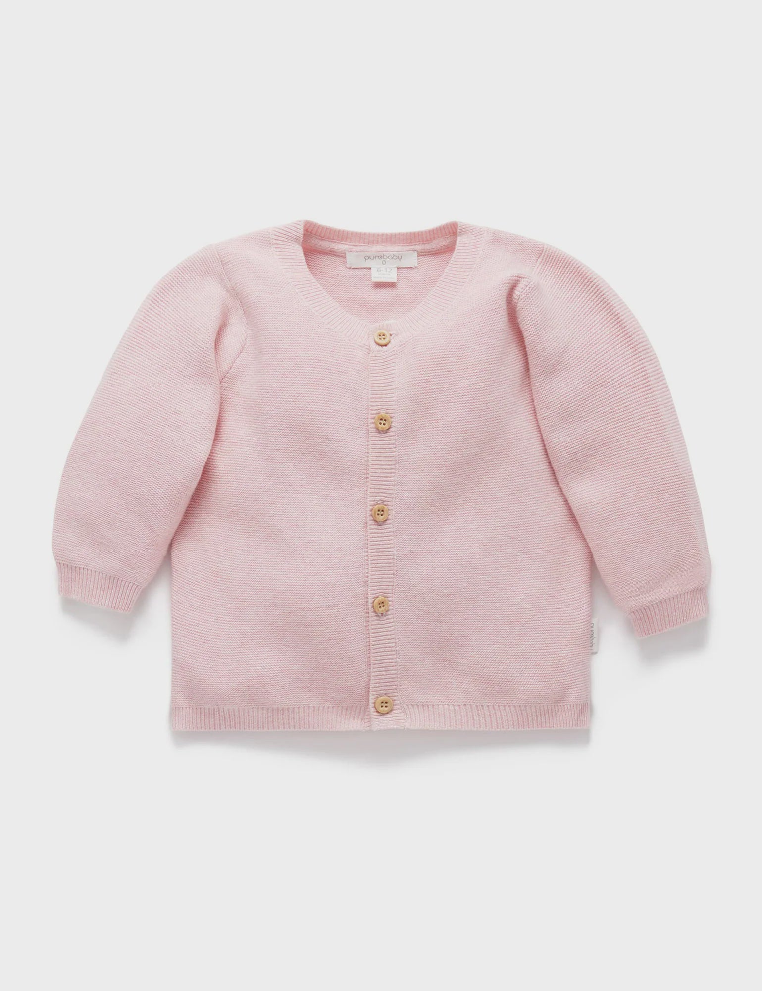Textured Cardigan - Pink Melange | Purebaby