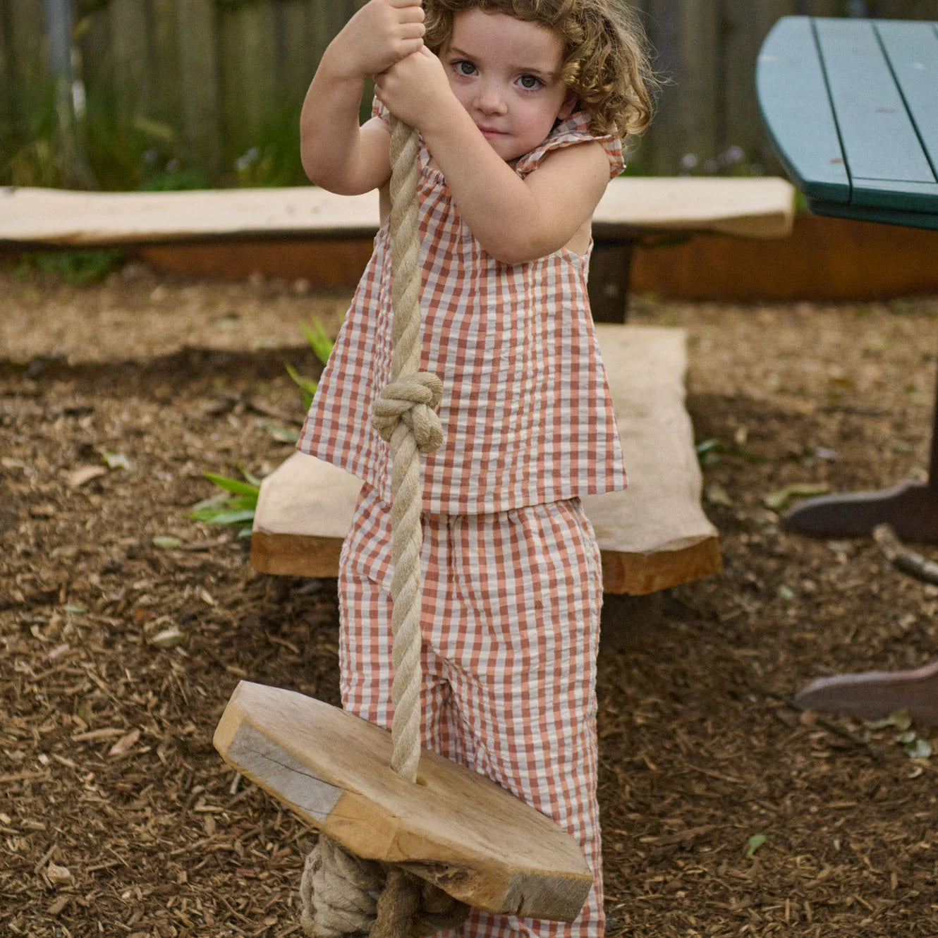 PETAL TOP - Dandelion Gingham | Nature Baby