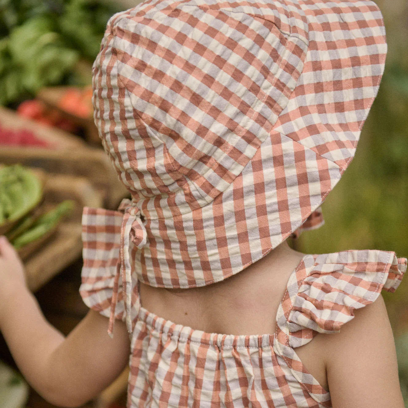 PETAL TOP - Dandelion Gingham | Nature Baby