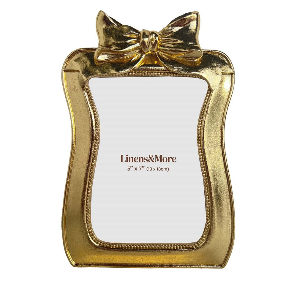 Gold Bow Knot Photo Frame 5x7 | Linens & More