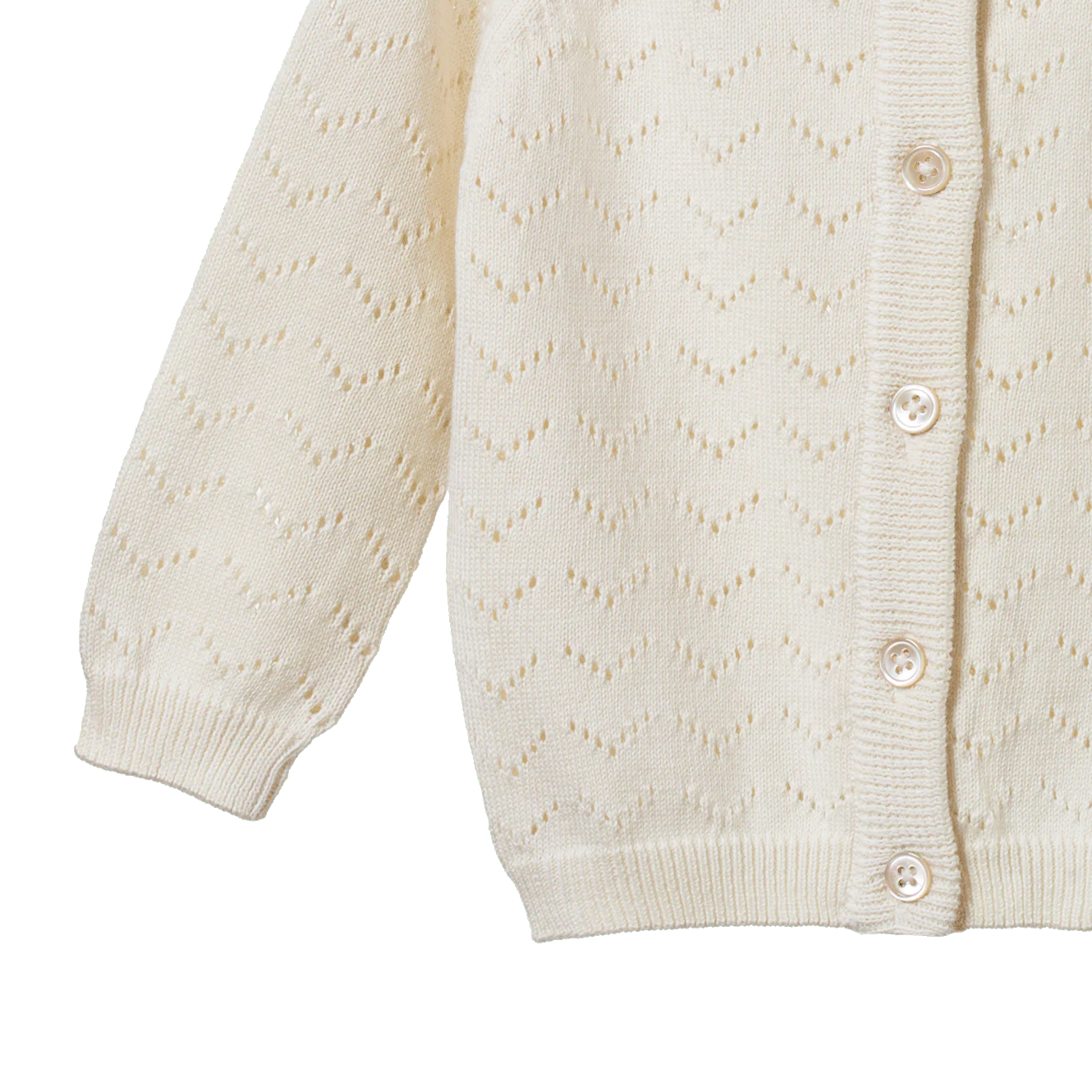 PIPER CARDIGAN. Natural Pointelle | Nature Baby