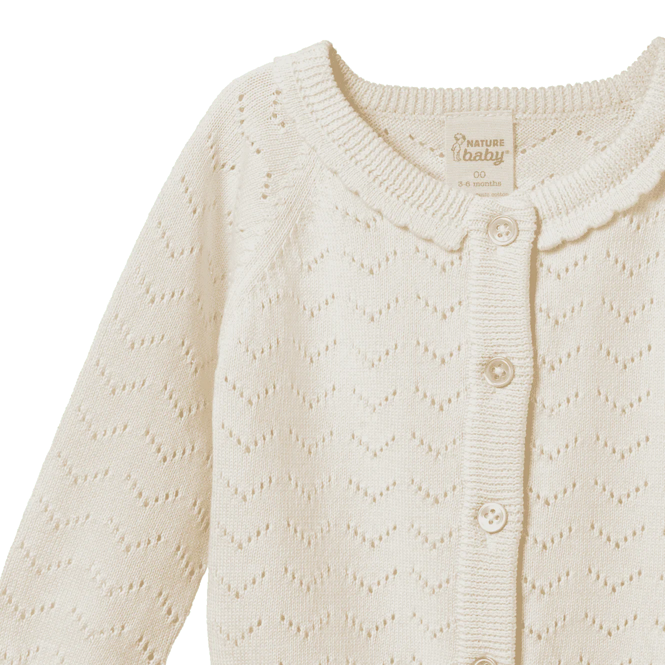 PIPER CARDIGAN. Natural Pointelle | Nature Baby