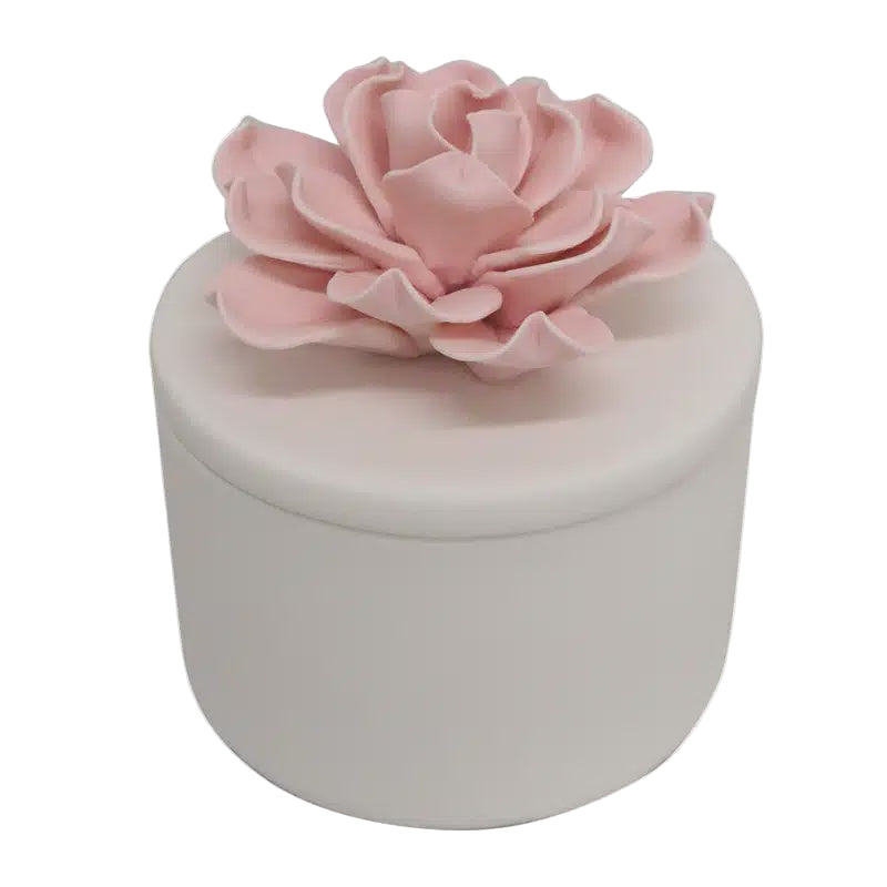 Flower Trinket Box - Large - White + Light Pink | Le Forge